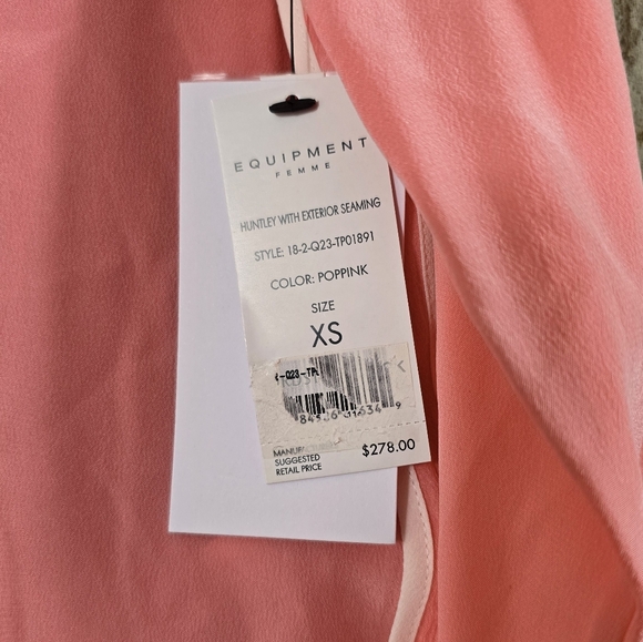 NWT Equipment Huntley with Exterior Seaming Silk Blouse Shirt - Picture 8 of 10